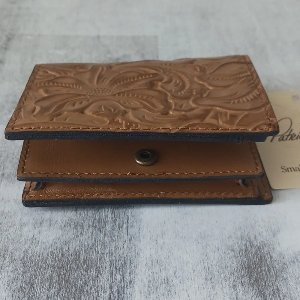 Patricia NASH Brown Leather Small Wallet Tooled Clara Biscuit